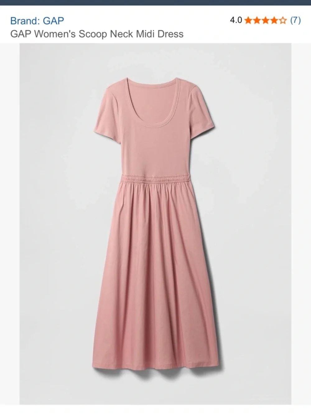 GAP Scoop Neck Midi Dress in Dusty Rose Size M , L NWT - Picture 6 of 6